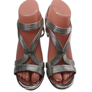 Moda Spana silver platform heels size 7 ~EUC~